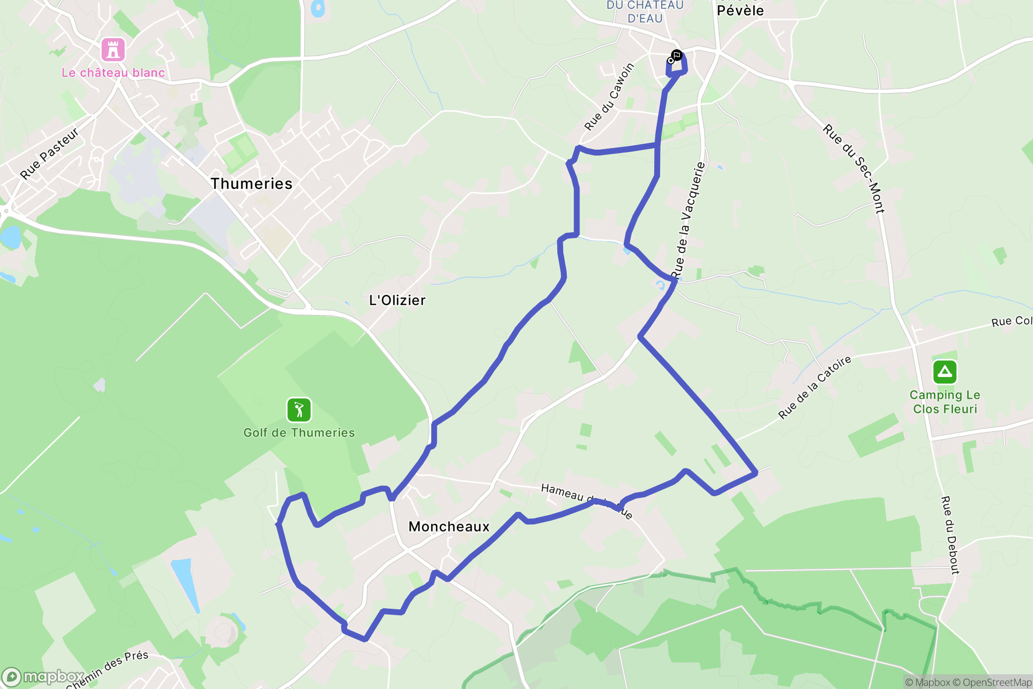 Mons-en-Pévèle : carte du parcours de randonnée - France