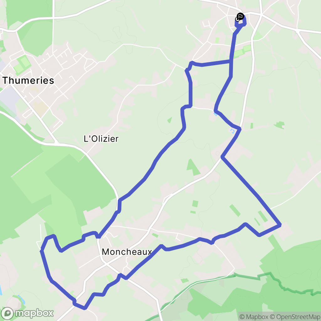Mons-en-Pévèle : carte du parcours de randonnée - France