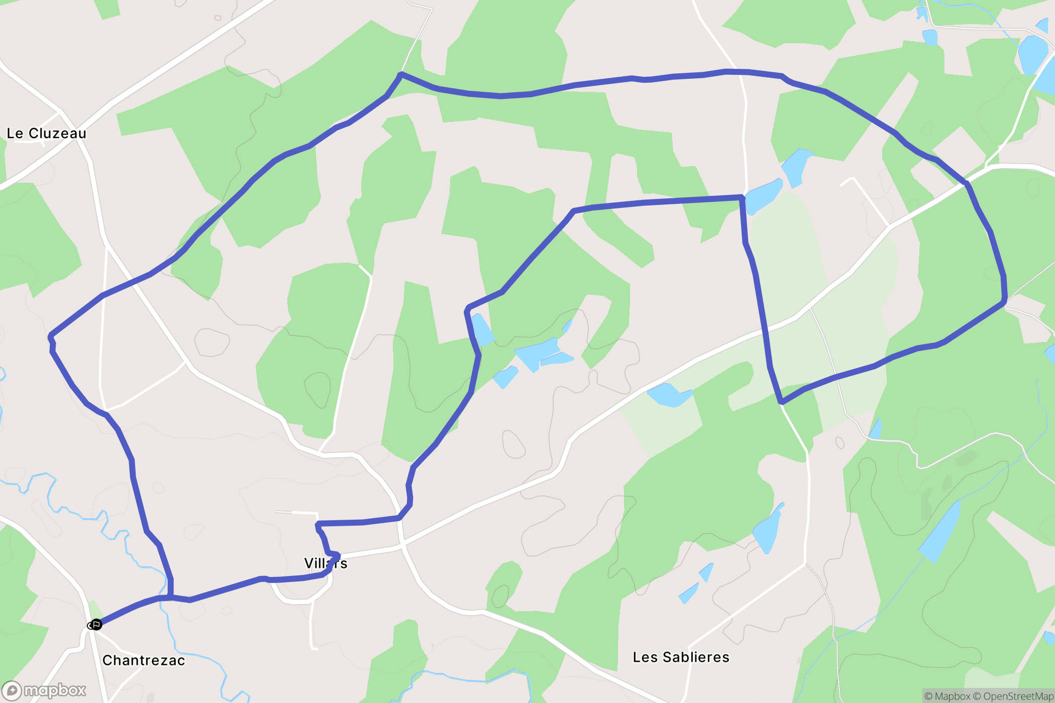 Terres-de-Haute-Charente : carte du parcours de randonnée - France
