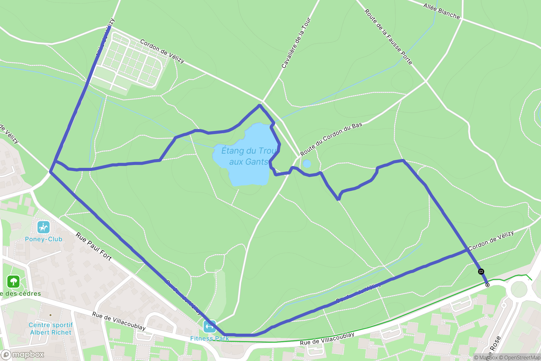 Vélizy-Villacoublay : carte du parcours de randonnée - France