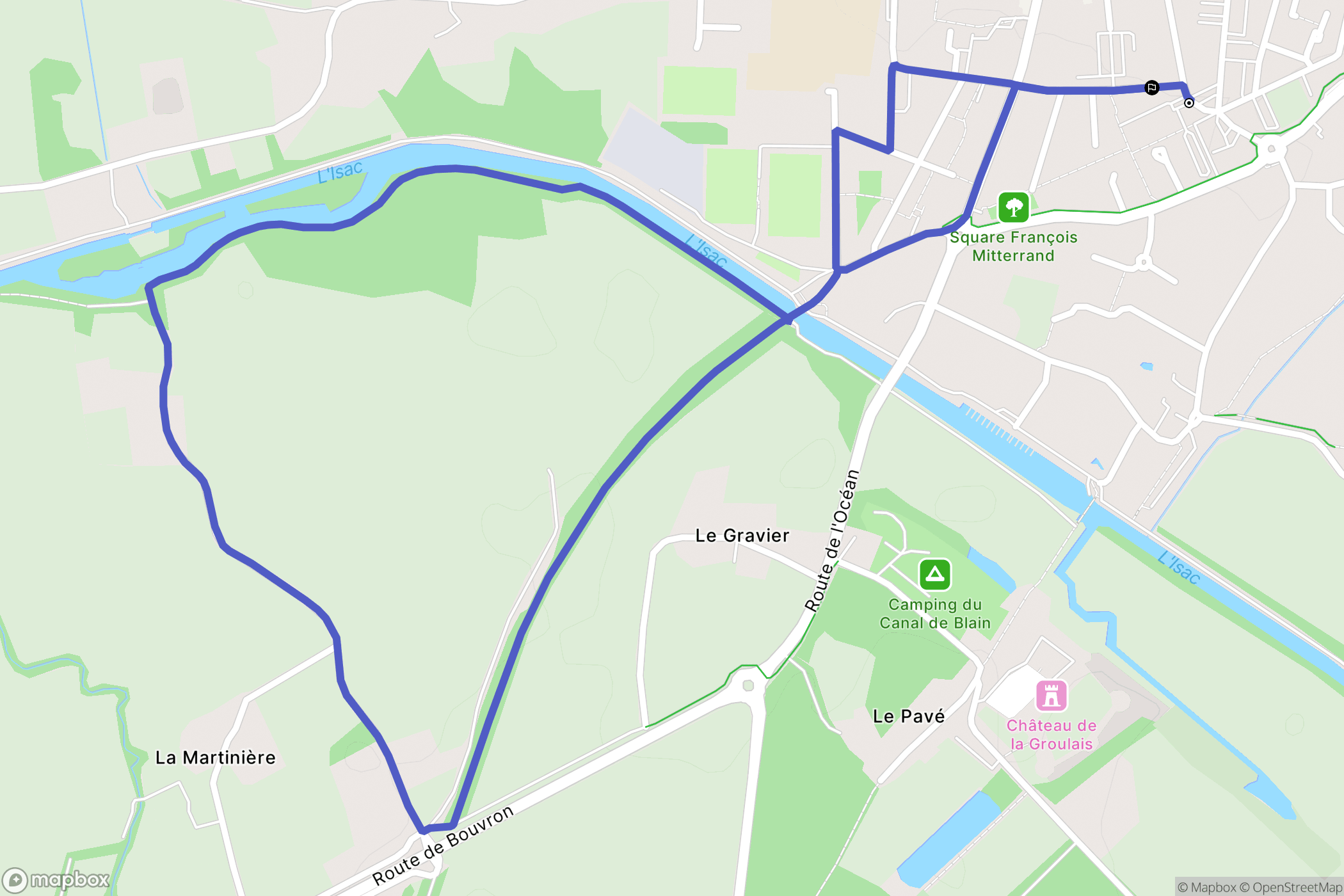 Blain : carte du parcours de randonnée - France