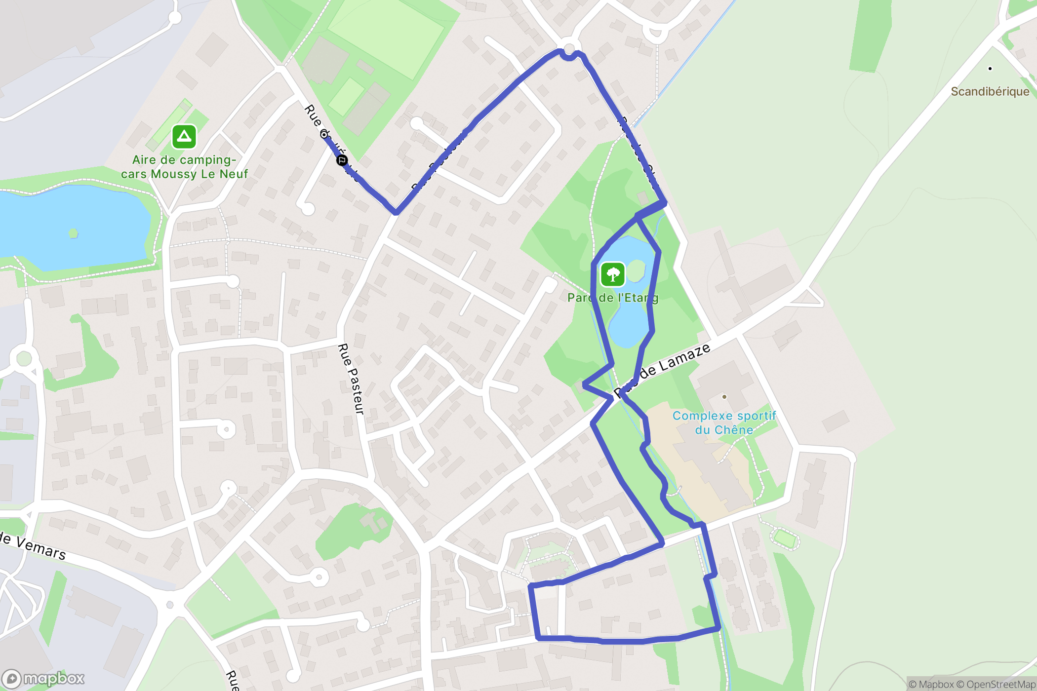 Moussy-le-Neuf : carte du parcours de randonnée - France