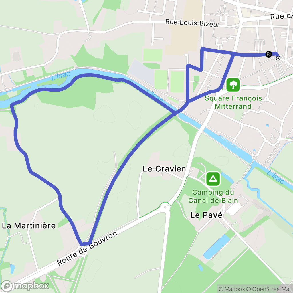 Blain : carte du parcours de randonnée - France