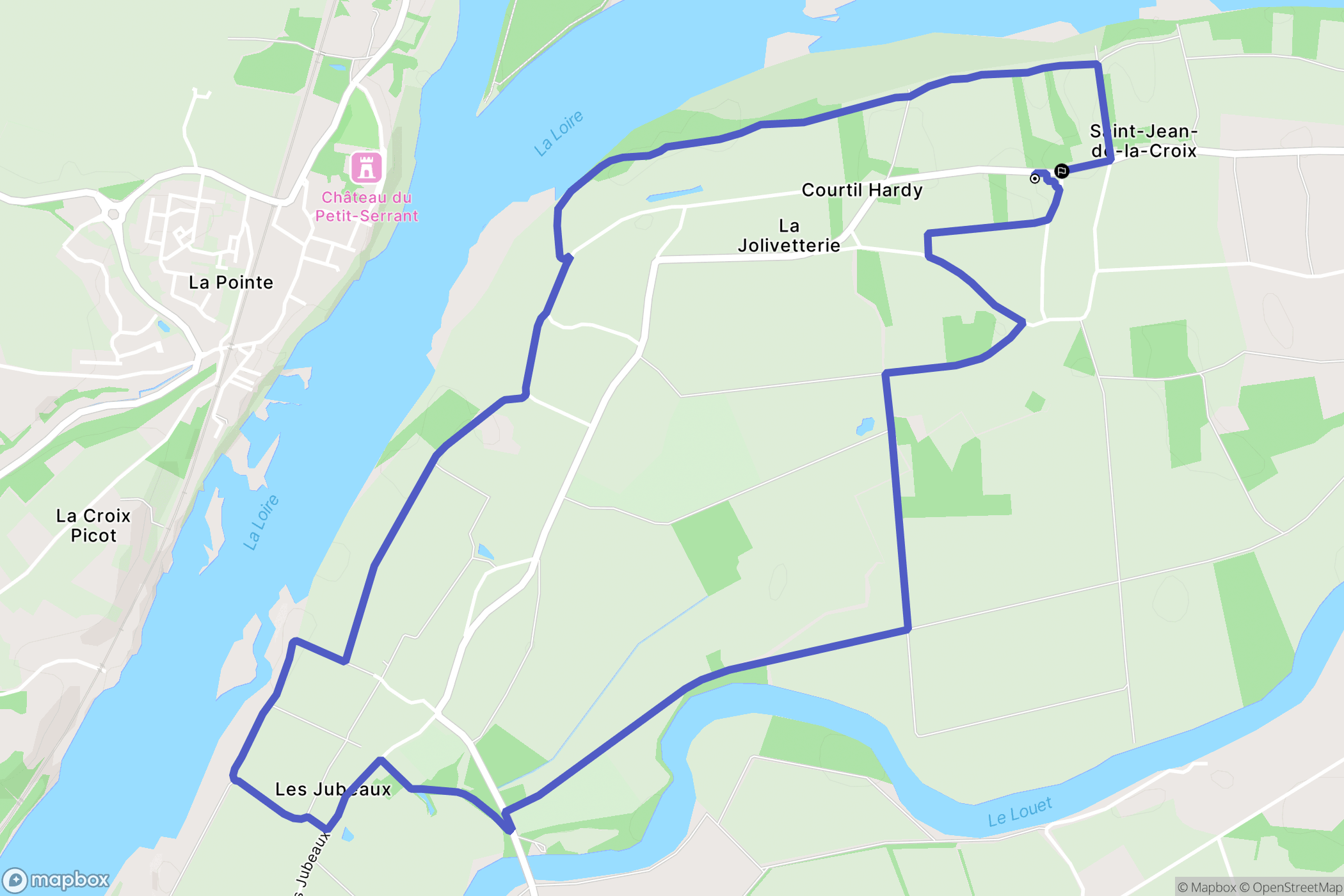 Saint-Jean-de-la-Croix : carte du parcours de randonnée - France