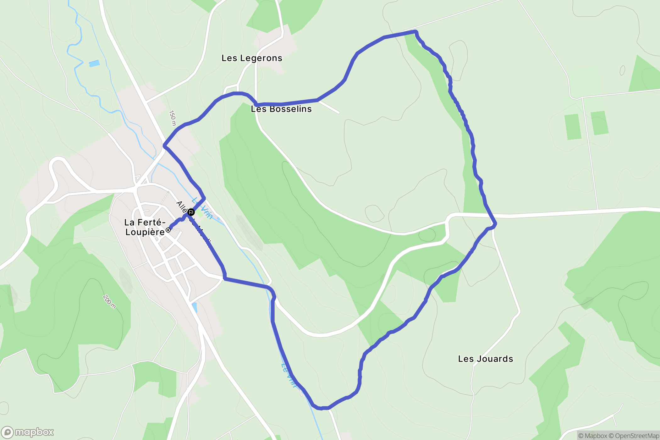 La Ferté-Loupière : carte du parcours de randonnée - France