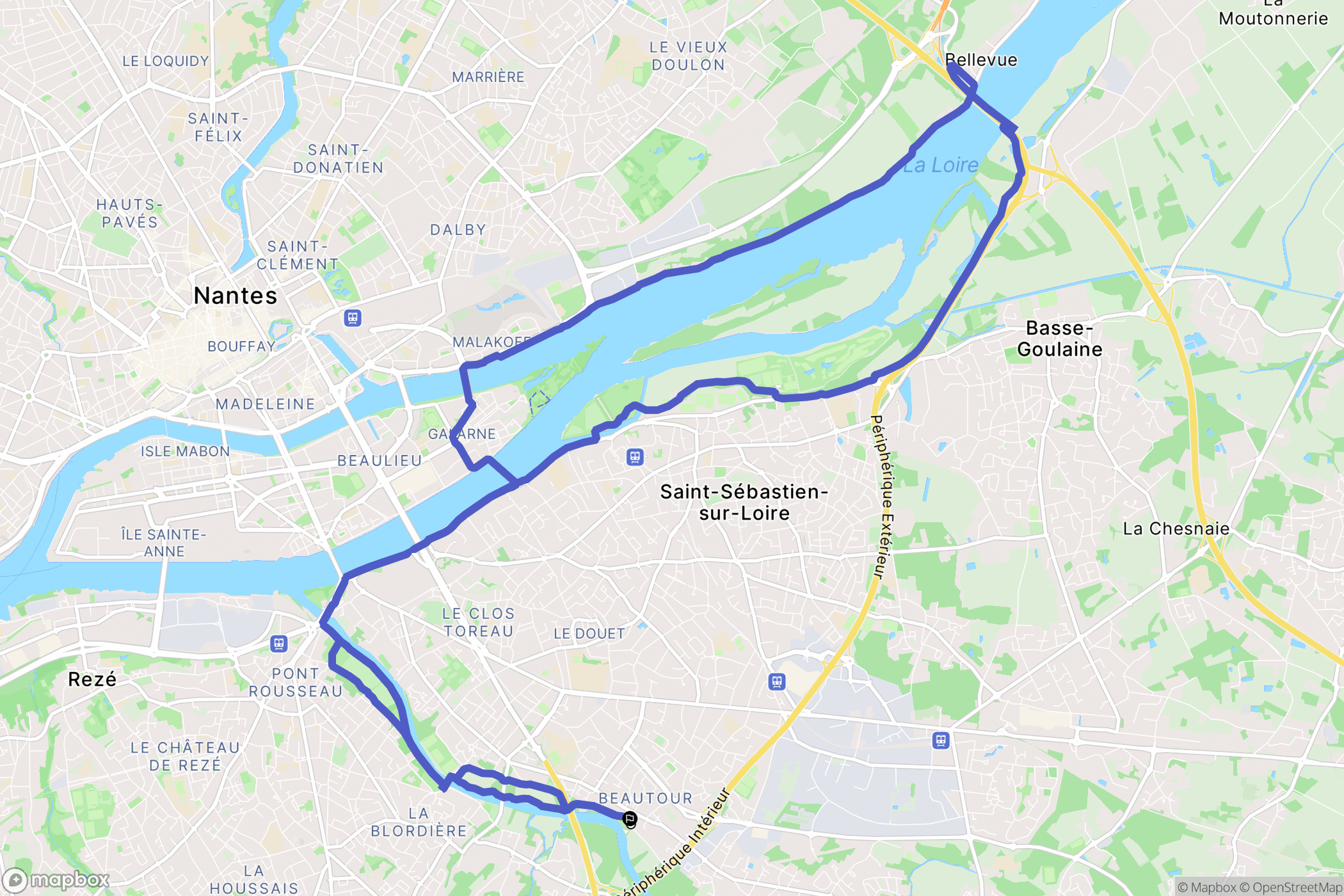 Vertou : carte du parcours de randonnée - France