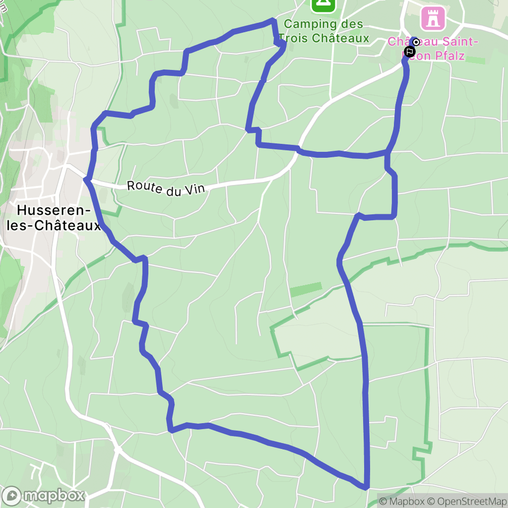 Eguisheim : carte du parcours de randonnée - France