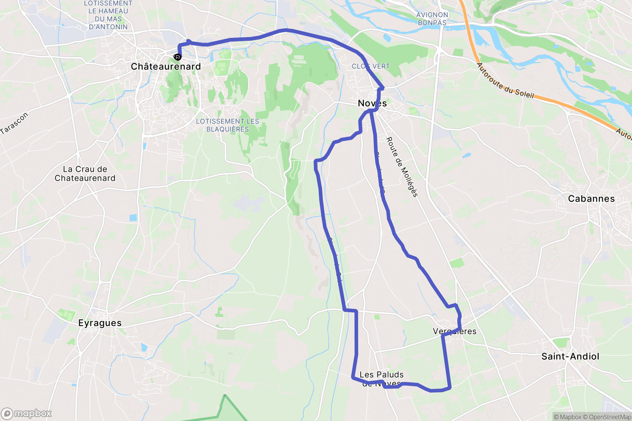 Châteaurenard : carte du parcours de randonnée - France