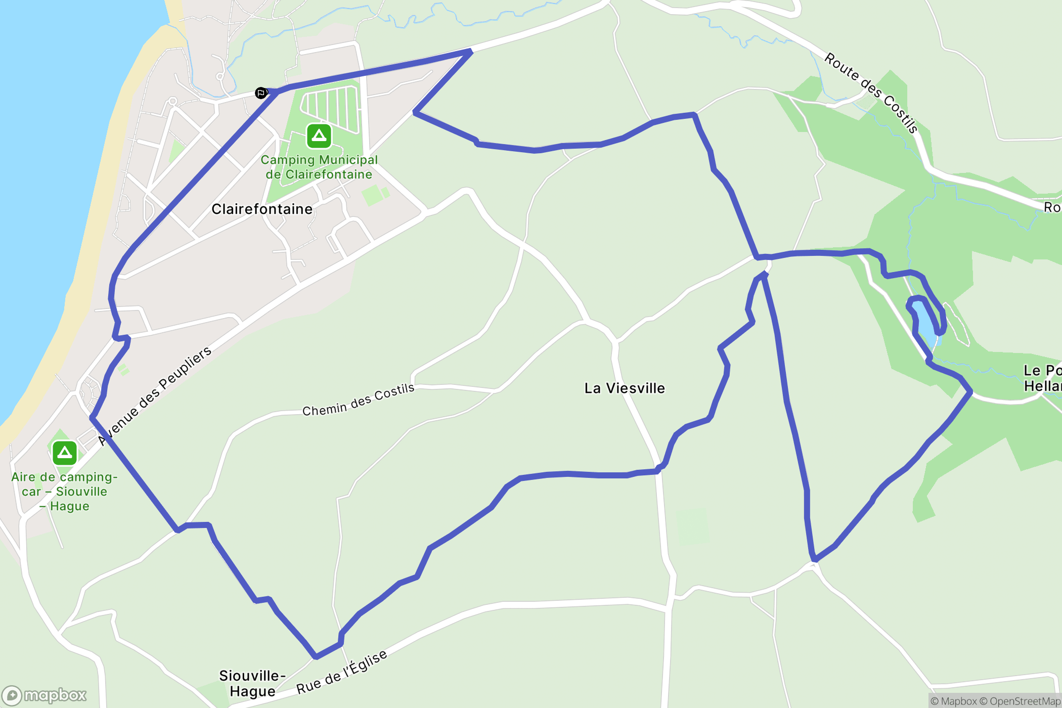 Siouville-Hague : carte du parcours de randonnée - France