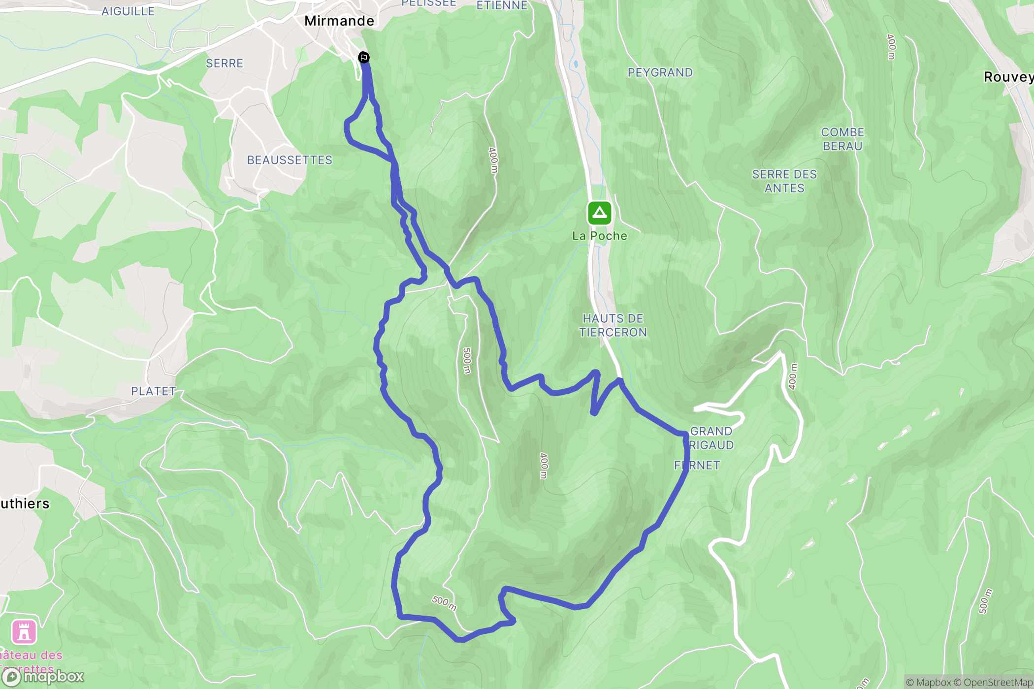Mirmande : carte du parcours de randonnée - France