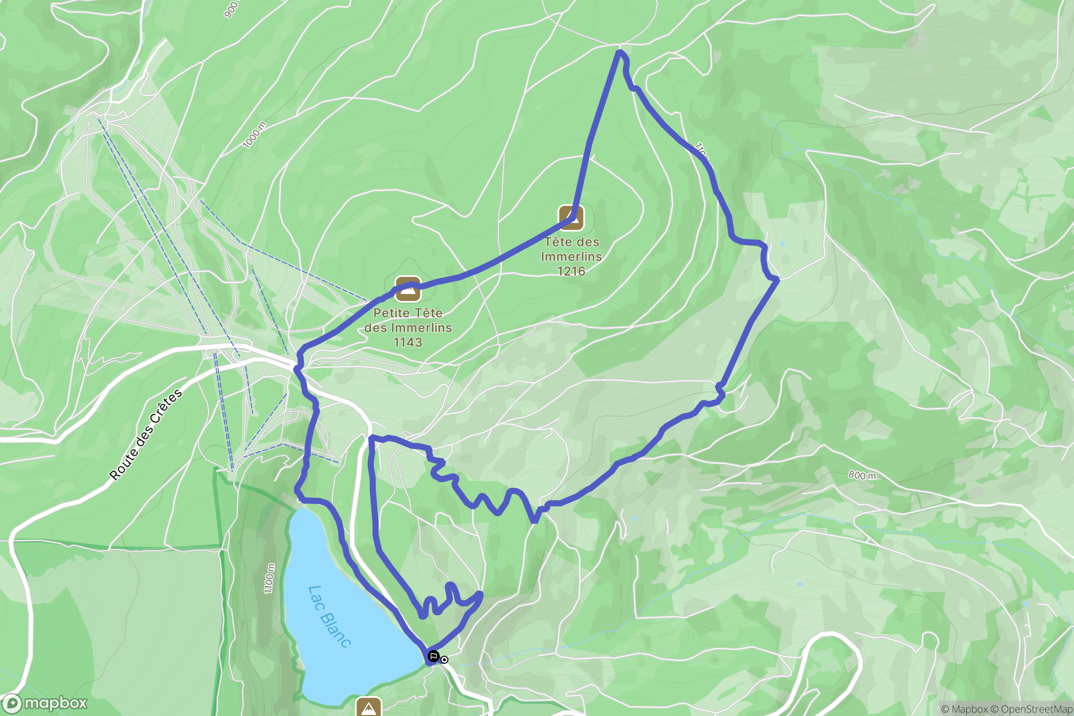 Orbey : carte du parcours de randonnée - France