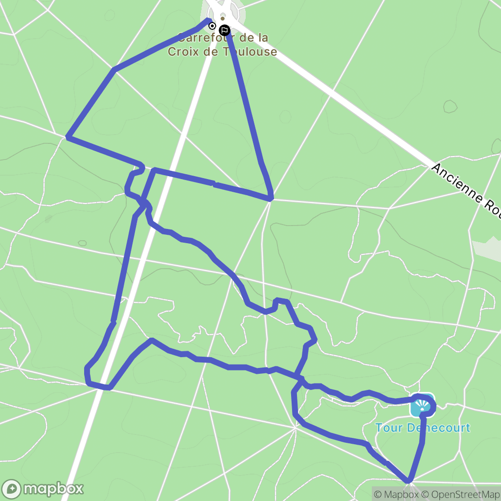 Fontainebleau : carte du parcours de randonnée - France