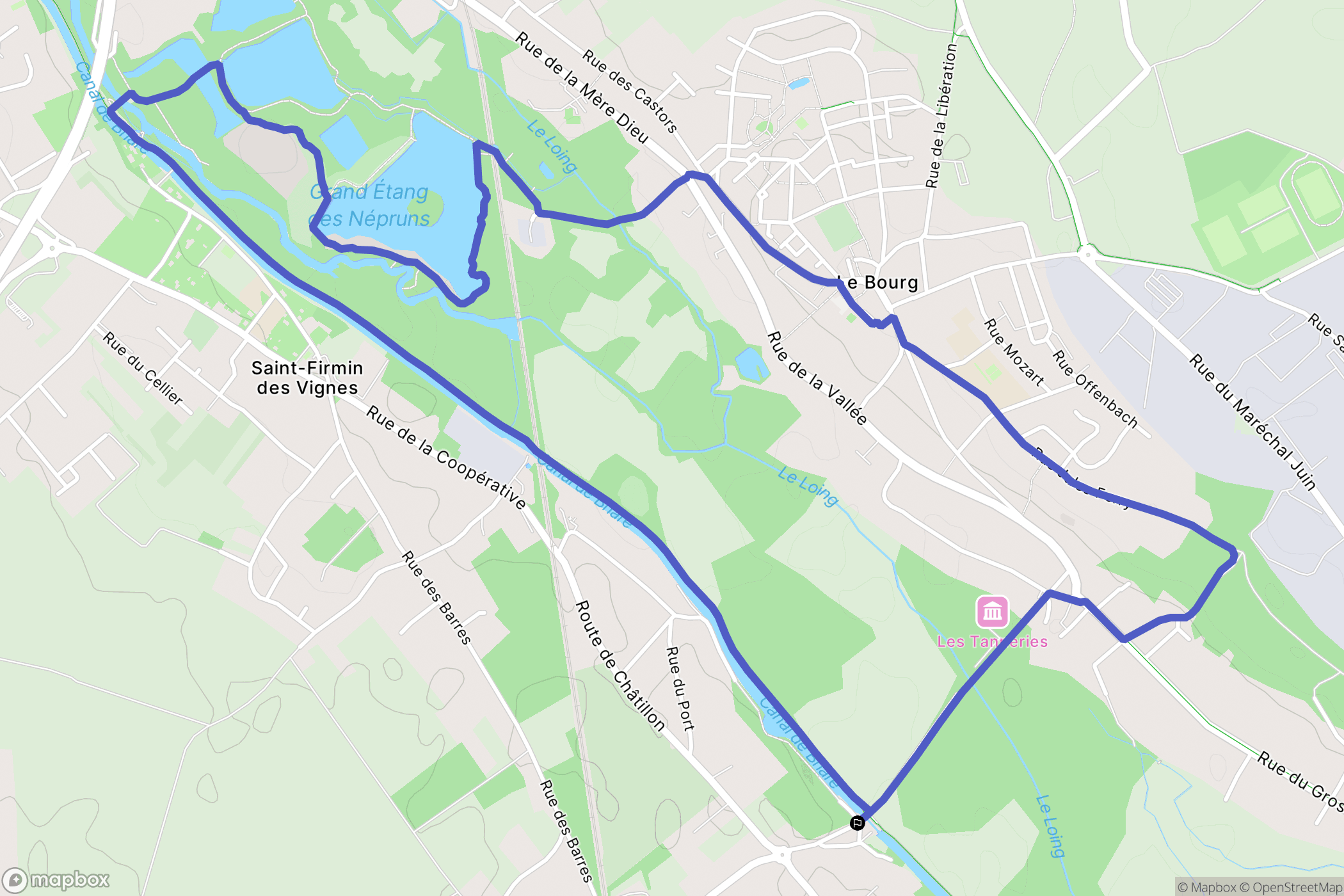 Amilly : carte du parcours de randonnée - France