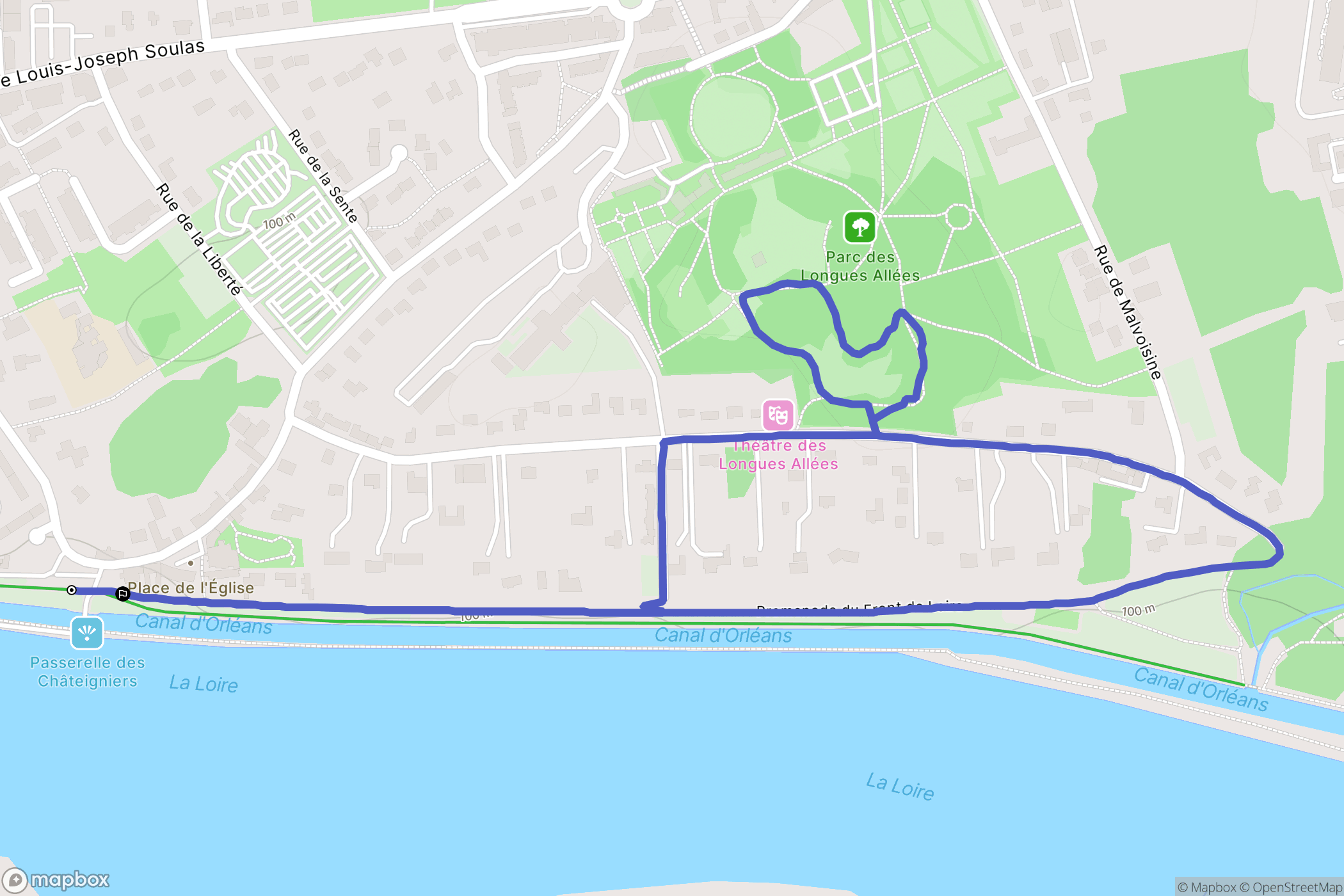 Saint-Jean-de-Braye : carte du parcours de randonnée - France