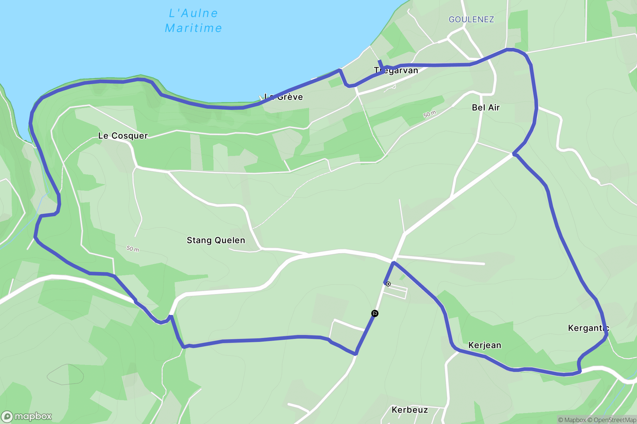 Trégarvan : carte du parcours de randonnée - France