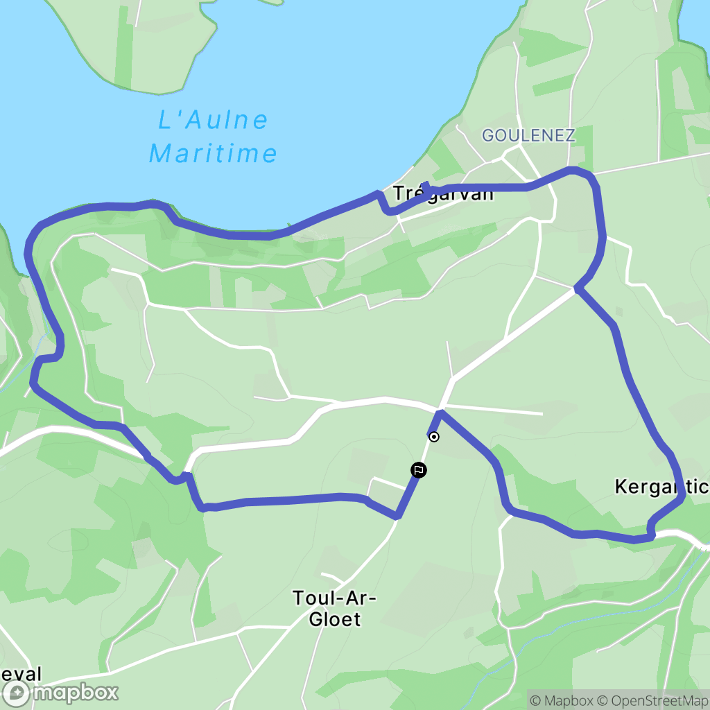Trégarvan : carte du parcours de randonnée - France