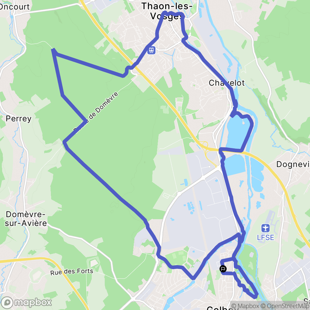 Thaon les Vosges : carte du parcours de randonnée - France