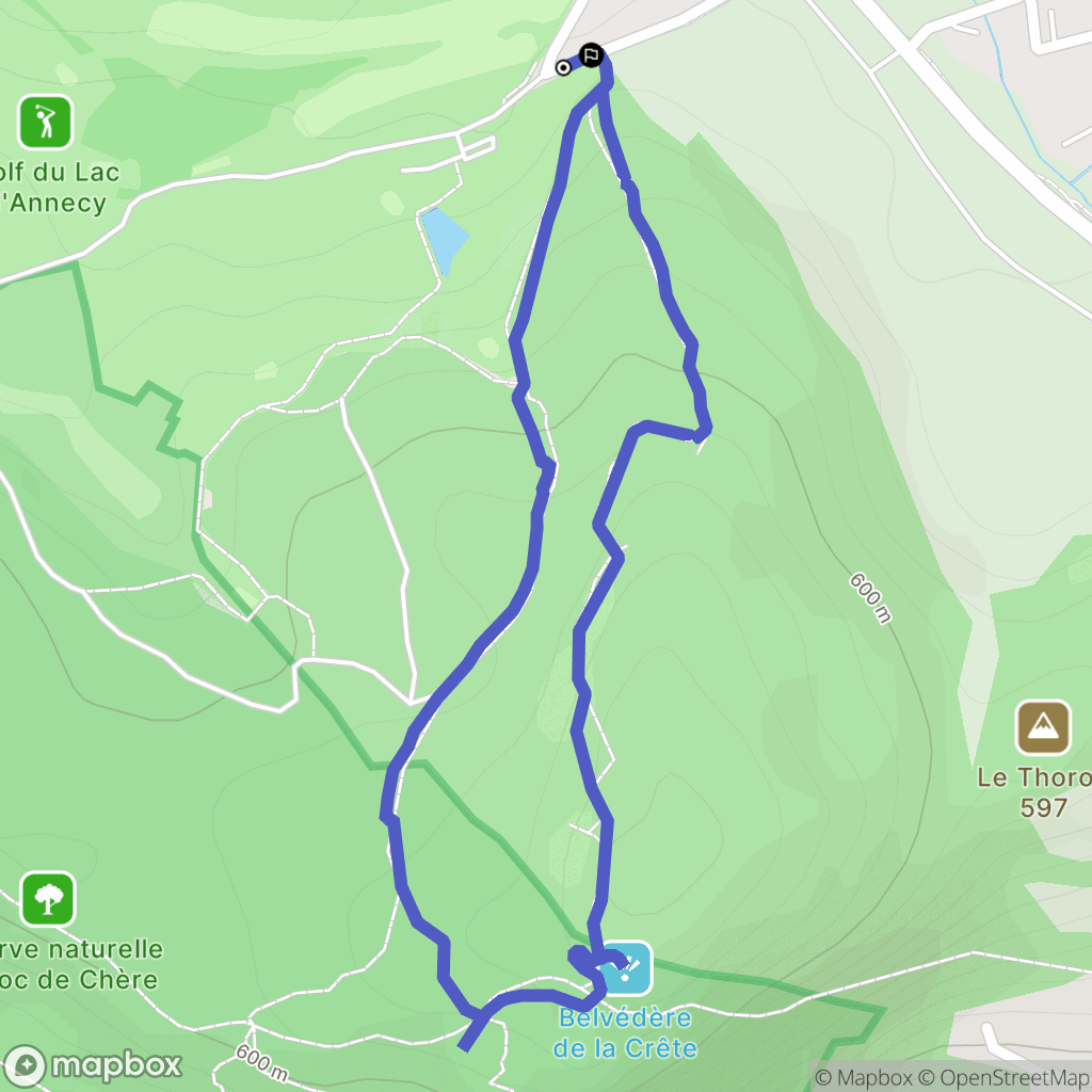 Talloires-Montmin : carte du parcours de randonnée - France