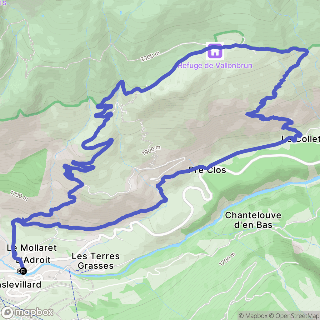 Val-Cenis : carte du parcours de randonnée - France