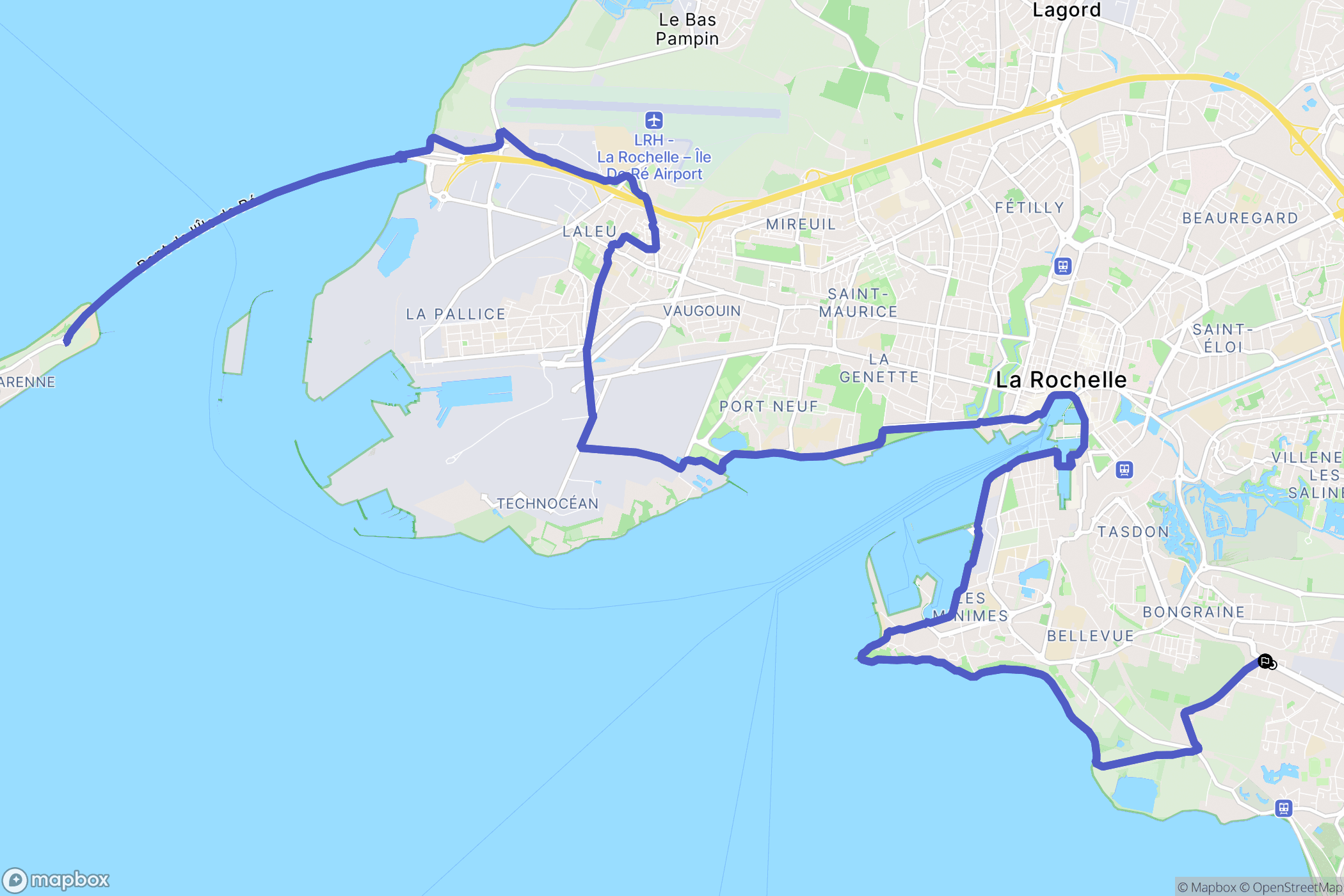 Aytré : carte du parcours de randonnée - France