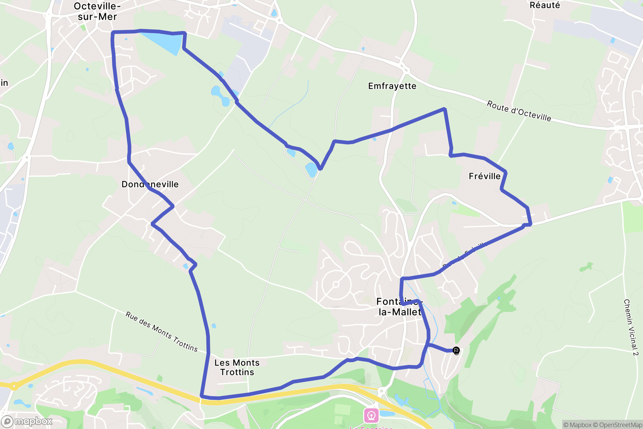 Fontaine-la-Mallet : carte du parcours de randonnée - France