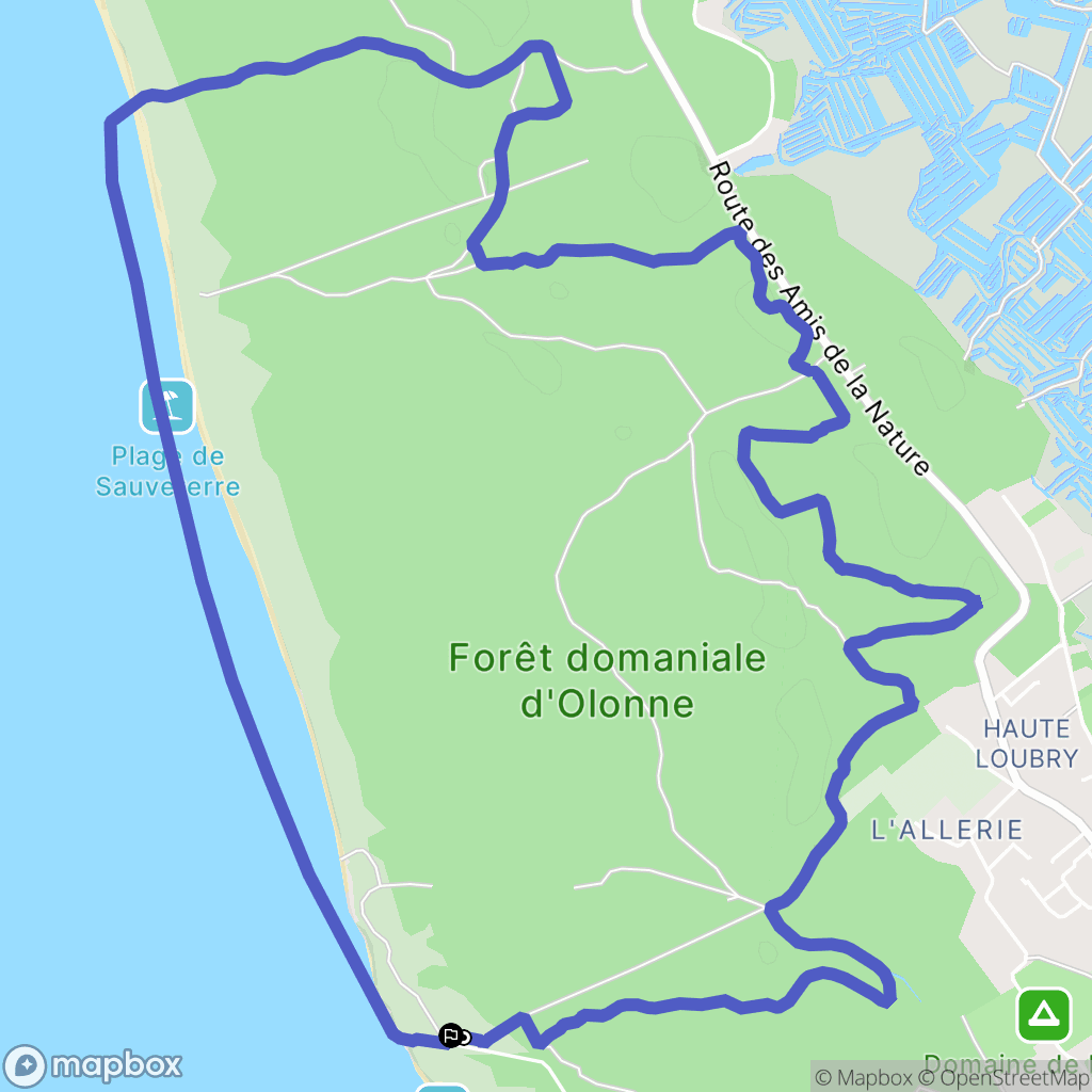Les Sables-d'Olonne : carte du parcours de randonnée - France