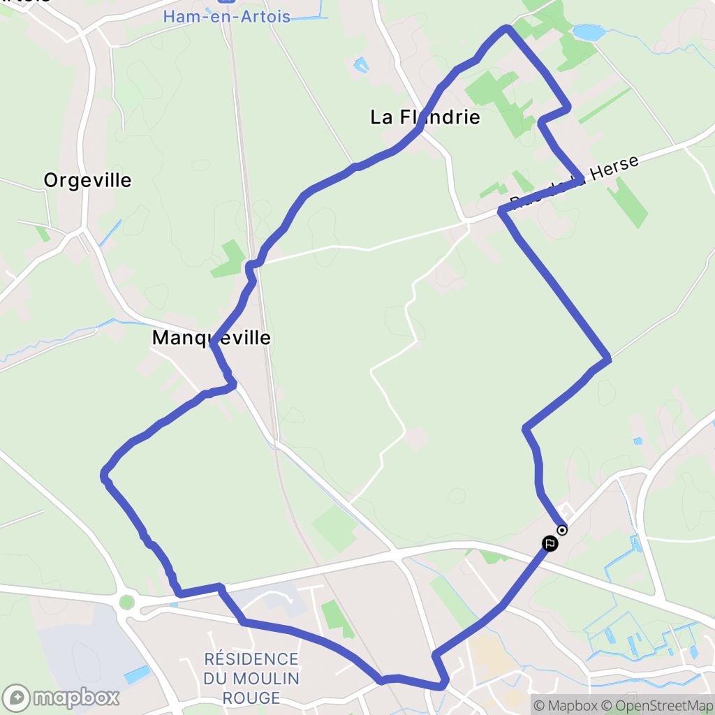 Lillers : carte du parcours de randonnée - France