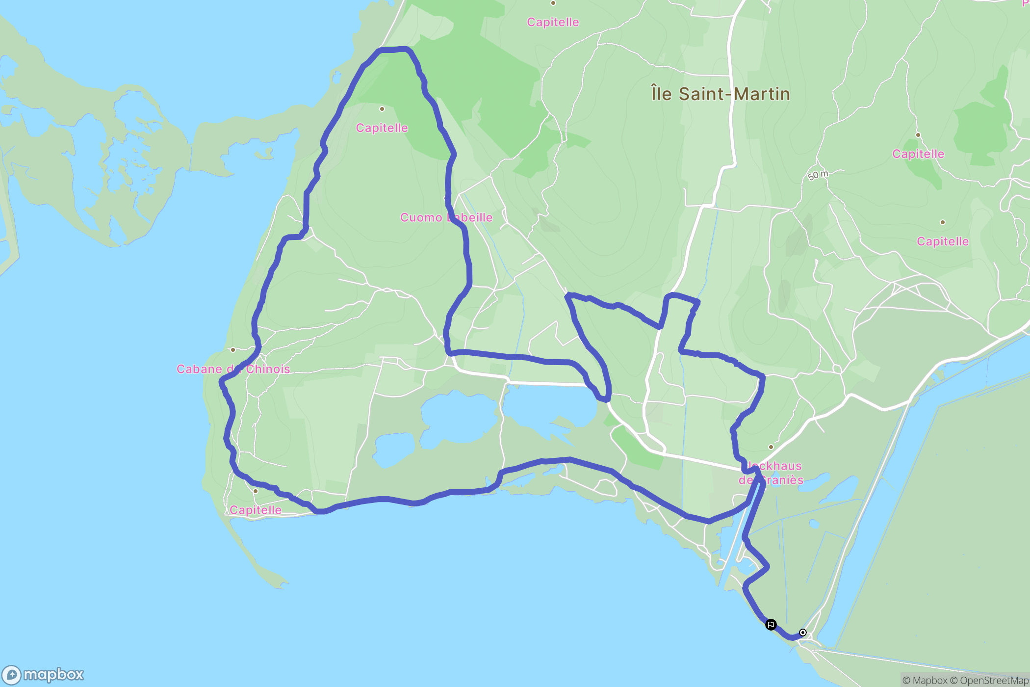 Gruissan : carte du parcours de randonnée - France