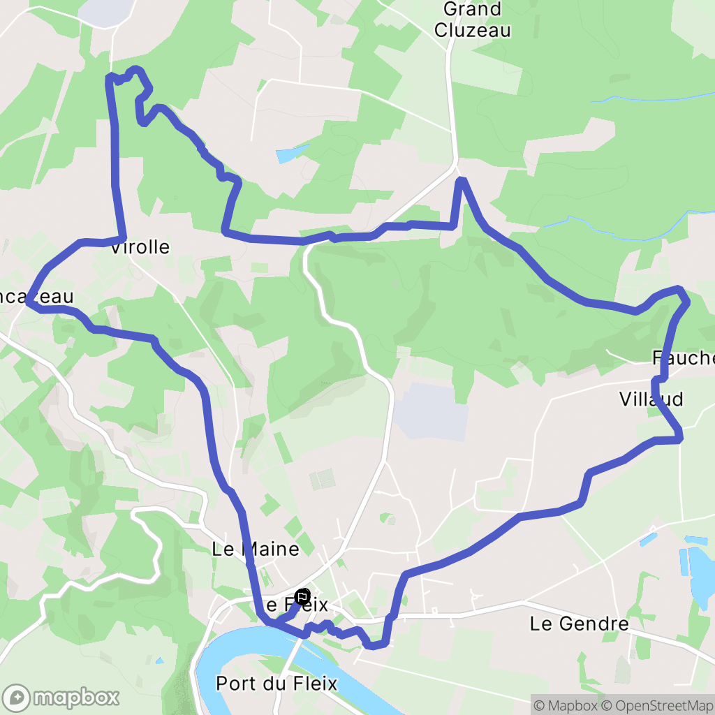 Le Fleix : carte du parcours de randonnée - France