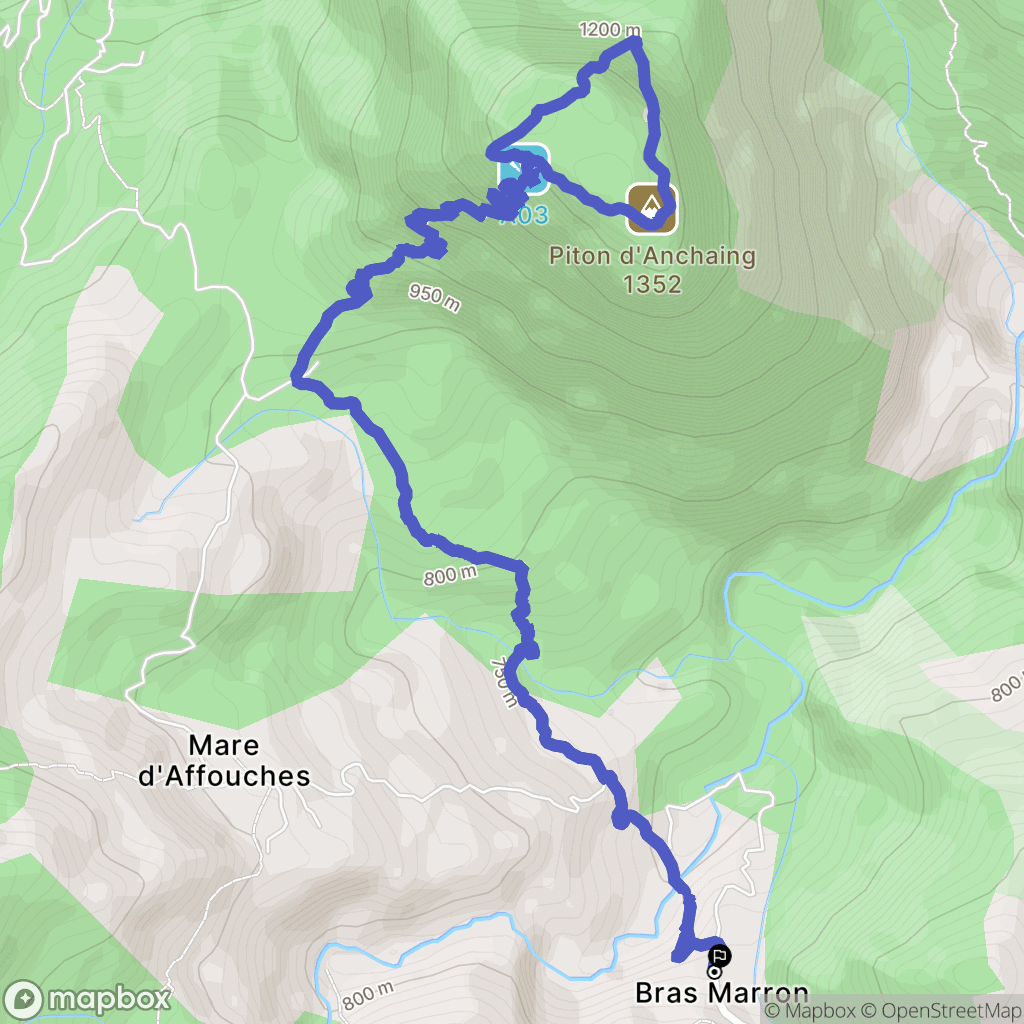 Salazie : carte du parcours de randonnée - France