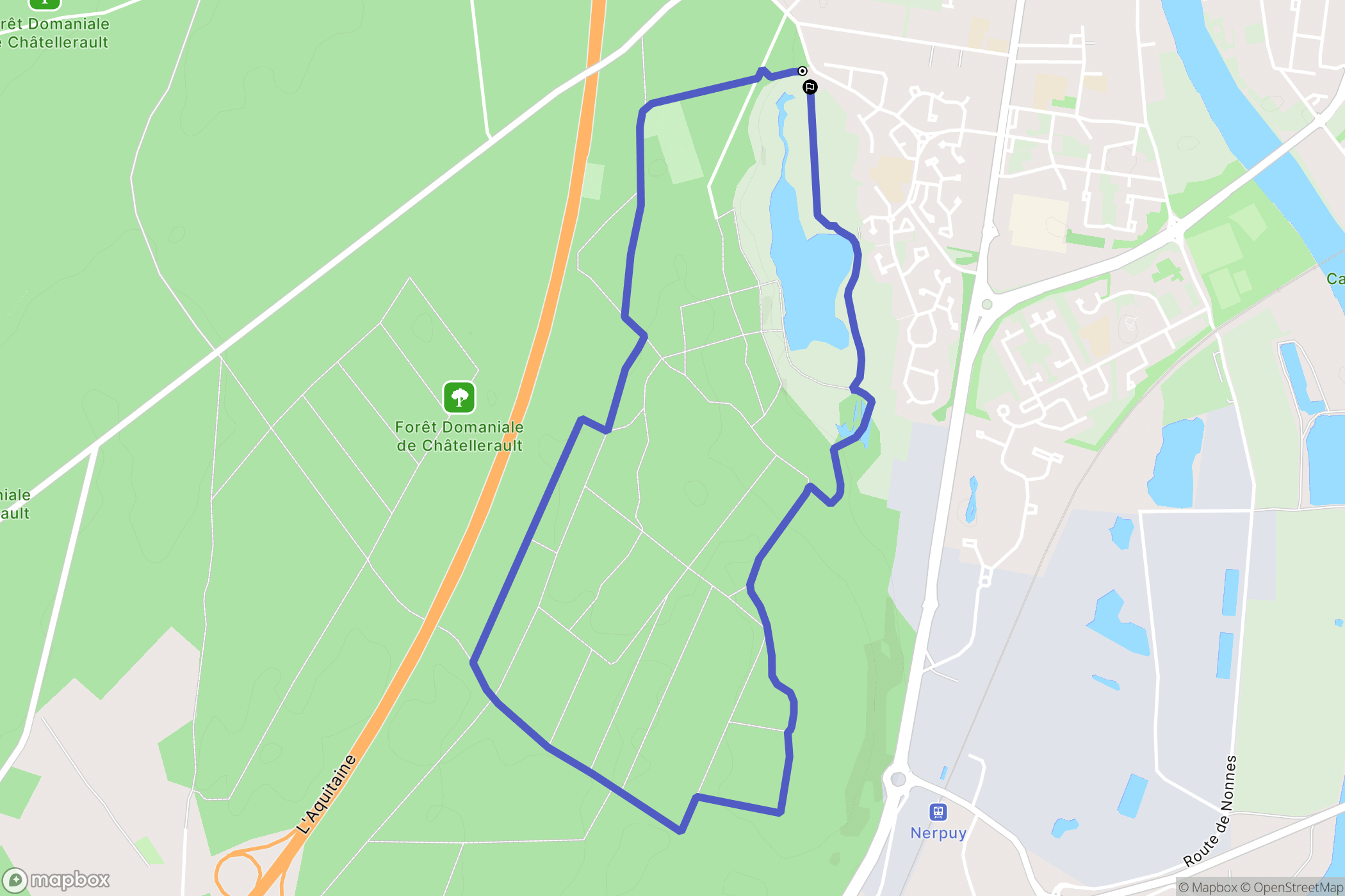 Châtellerault : carte du parcours de randonnée - France