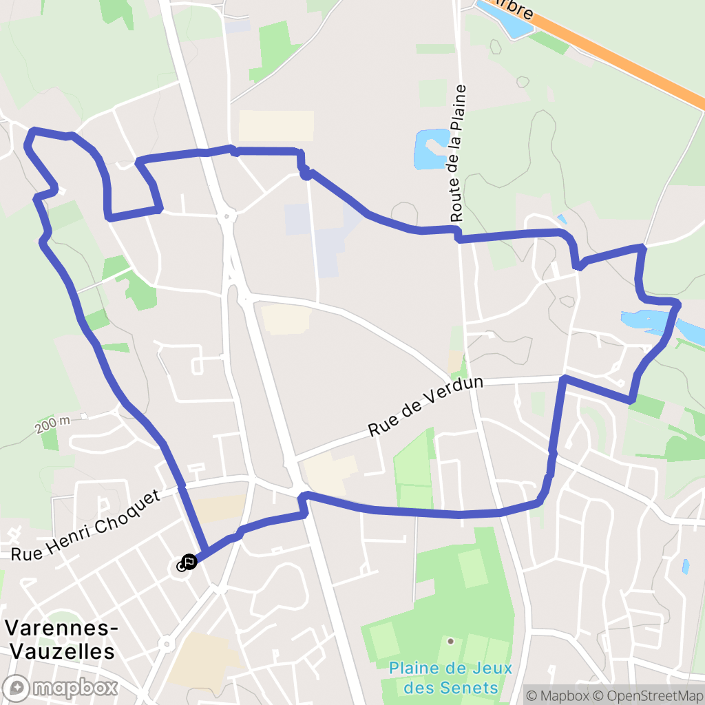 Varennes-Vauzelles : carte du parcours de randonnée - France