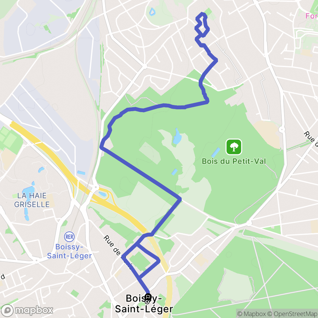 Boissy-Saint-Léger : carte du parcours de randonnée - France