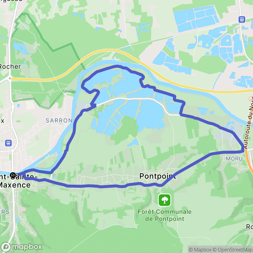Pont-Sainte-Maxence : carte du parcours de randonnée - France