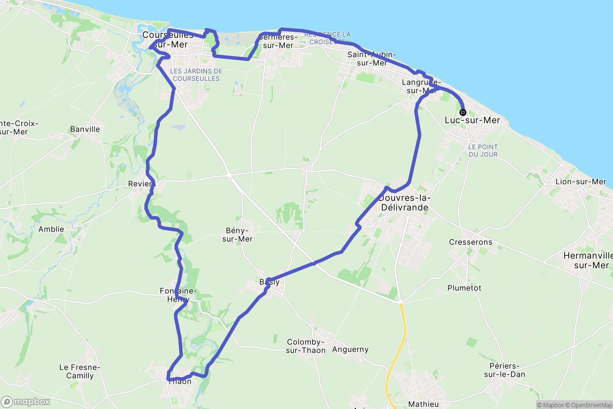 Luc-sur-Mer : carte du parcours de randonnée - France