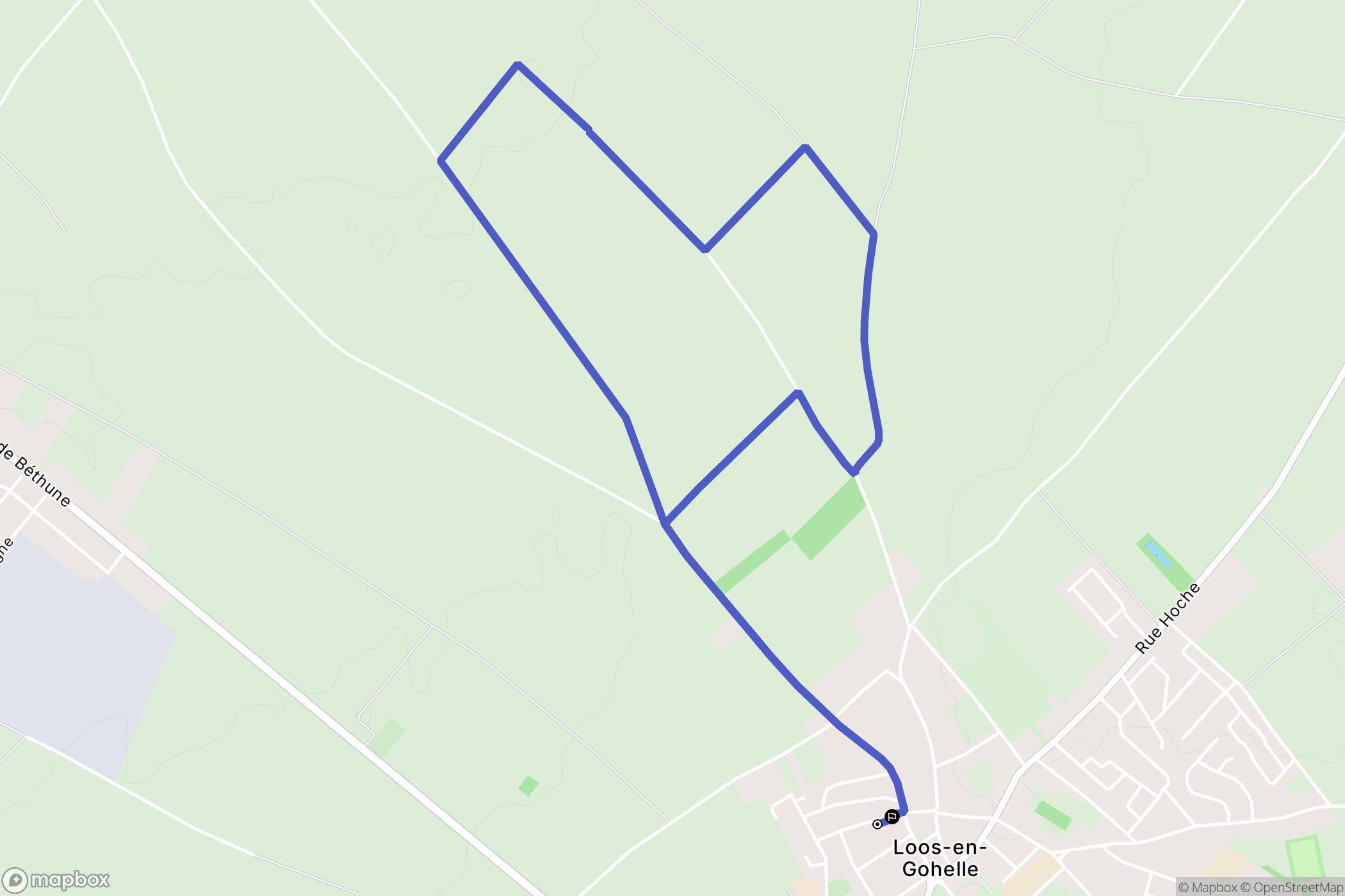 Loos-en-Gohelle : carte du parcours de randonnée - France