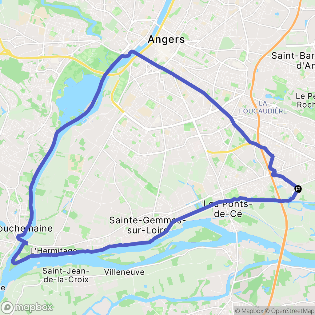 Les Ponts-de-Cé : carte du parcours de randonnée - France