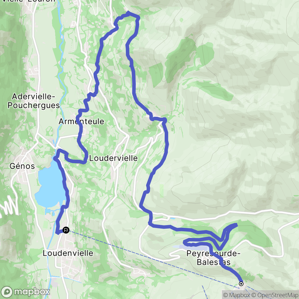 Loudervielle : carte du parcours de randonnée - France