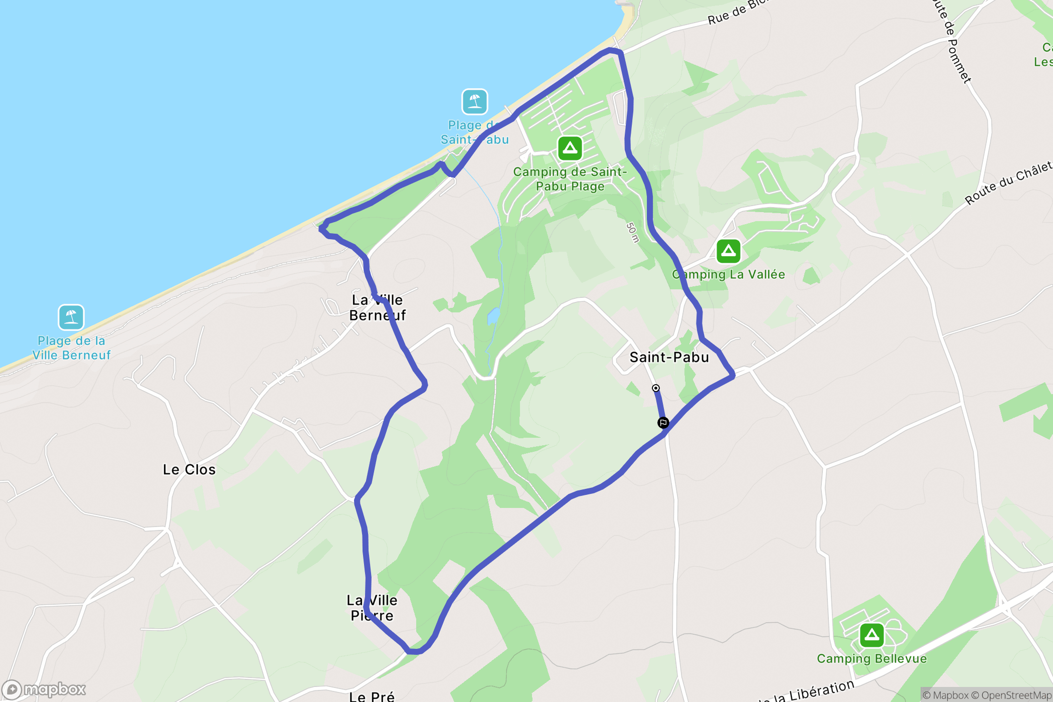 Erquy : carte du parcours de randonnée - France