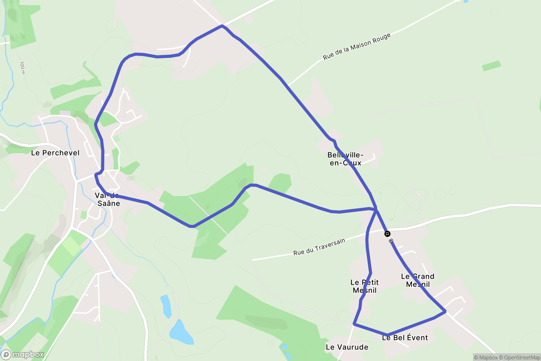 Belleville-en-Caux : carte du parcours de randonnée - France