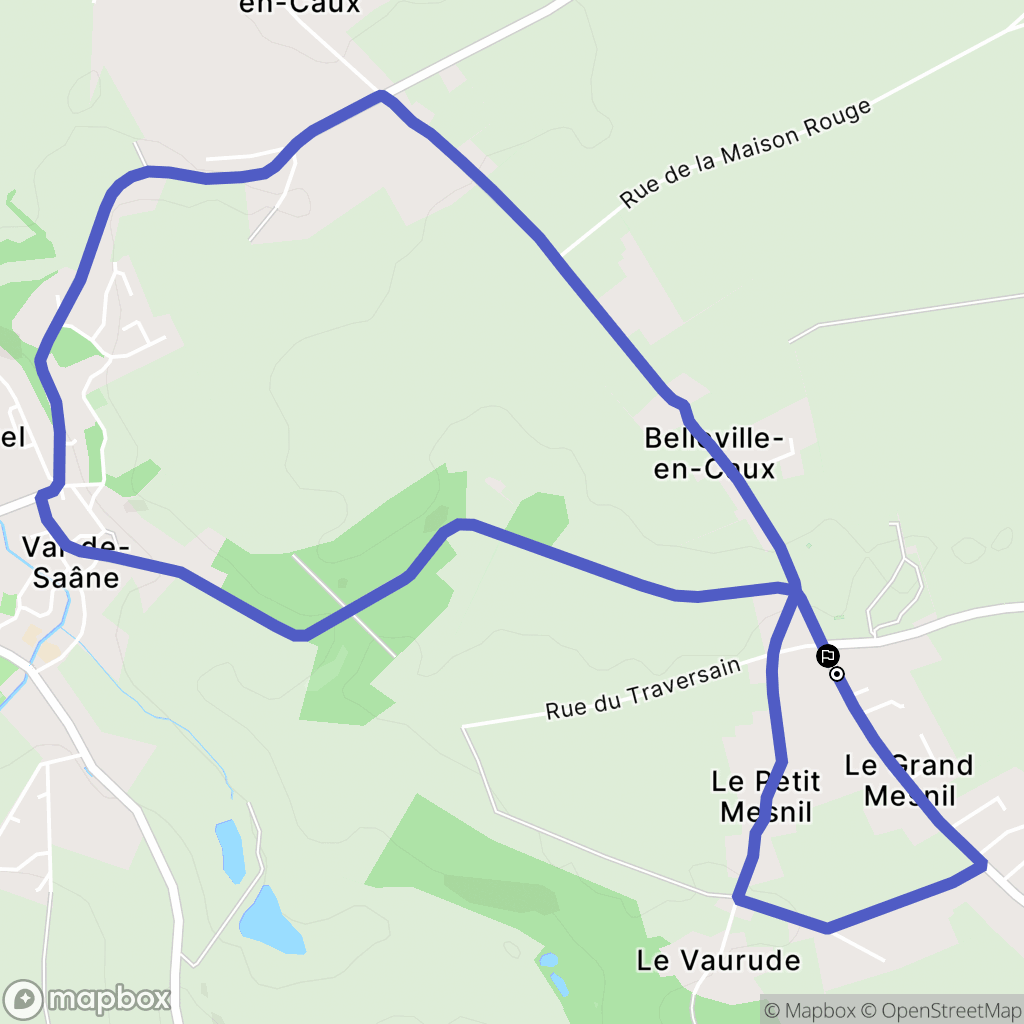 Belleville-en-Caux : carte du parcours de randonnée - France