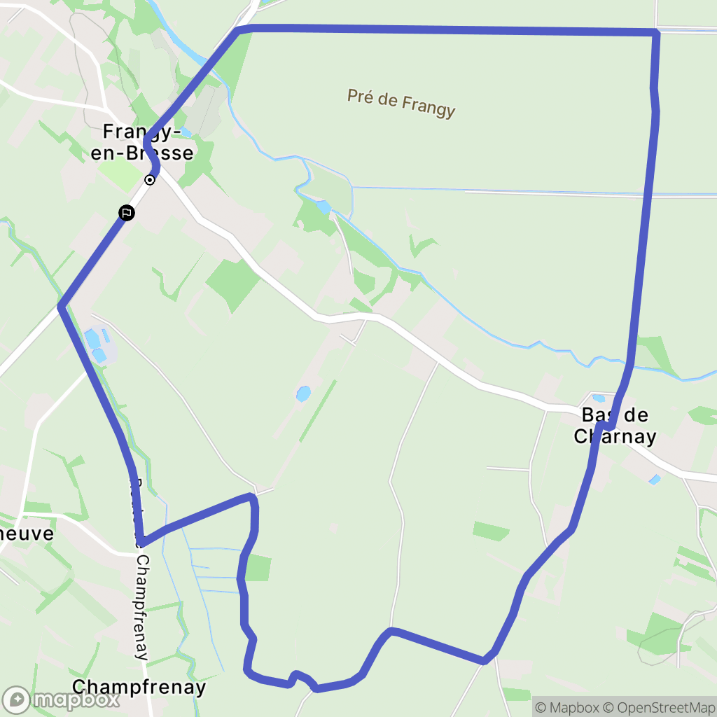 Frangy-en-Bresse : carte du parcours de randonnée - France