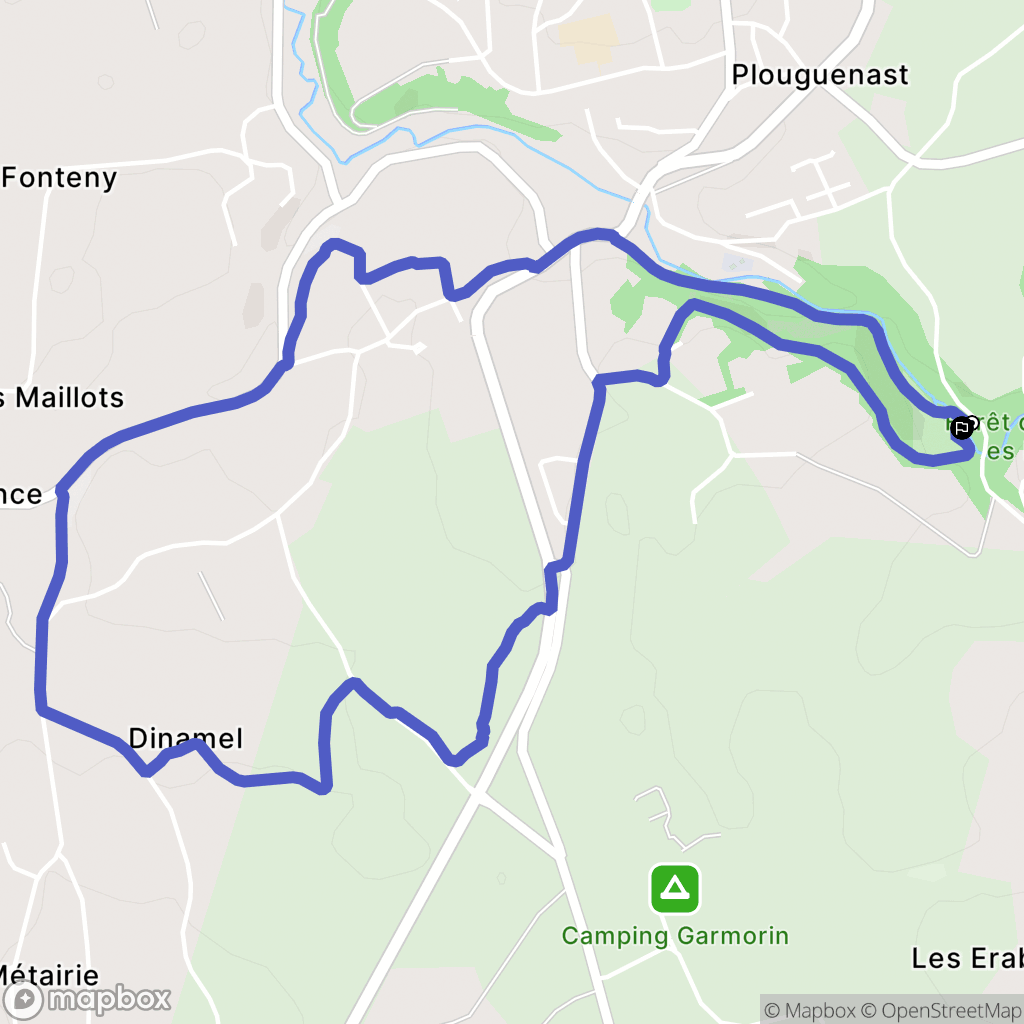 Plouguenast-Langast : carte du parcours de randonnée - France