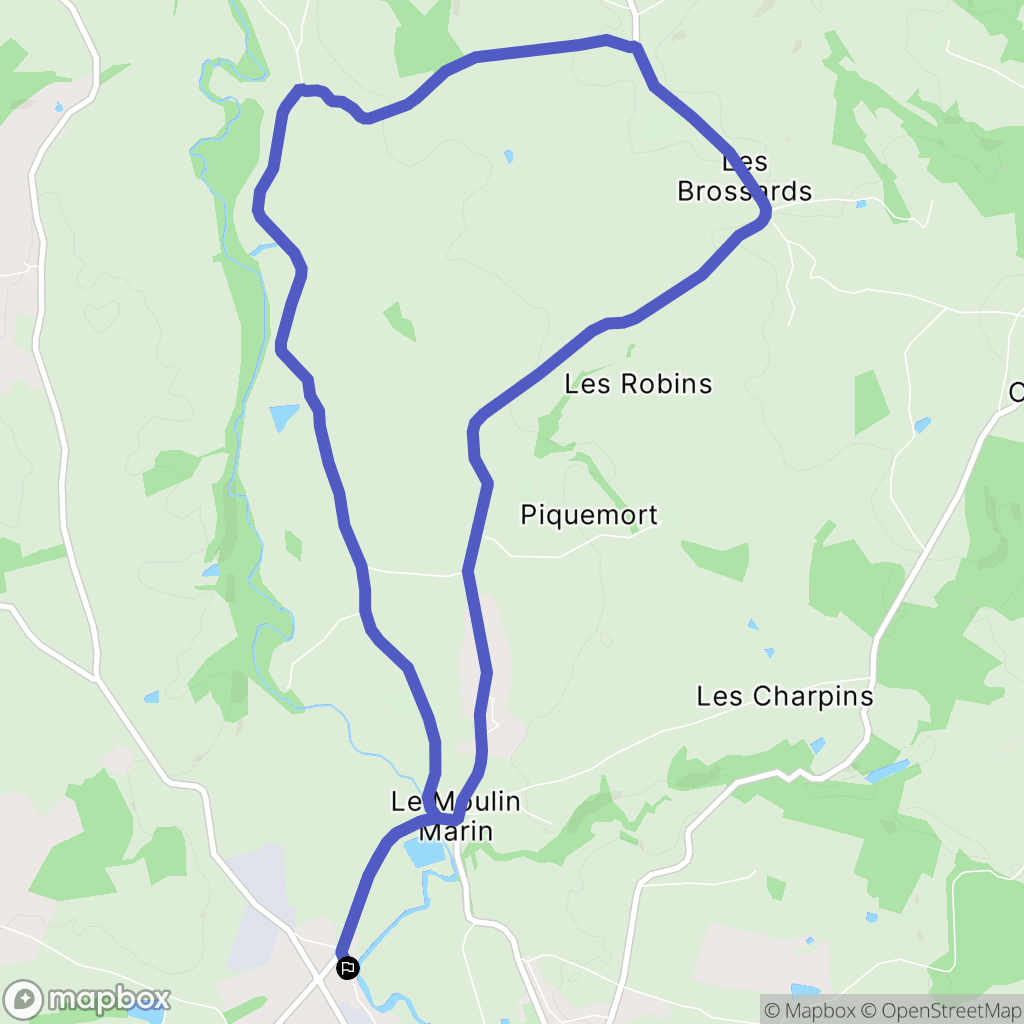 Lapalisse : carte du parcours de randonnée - France