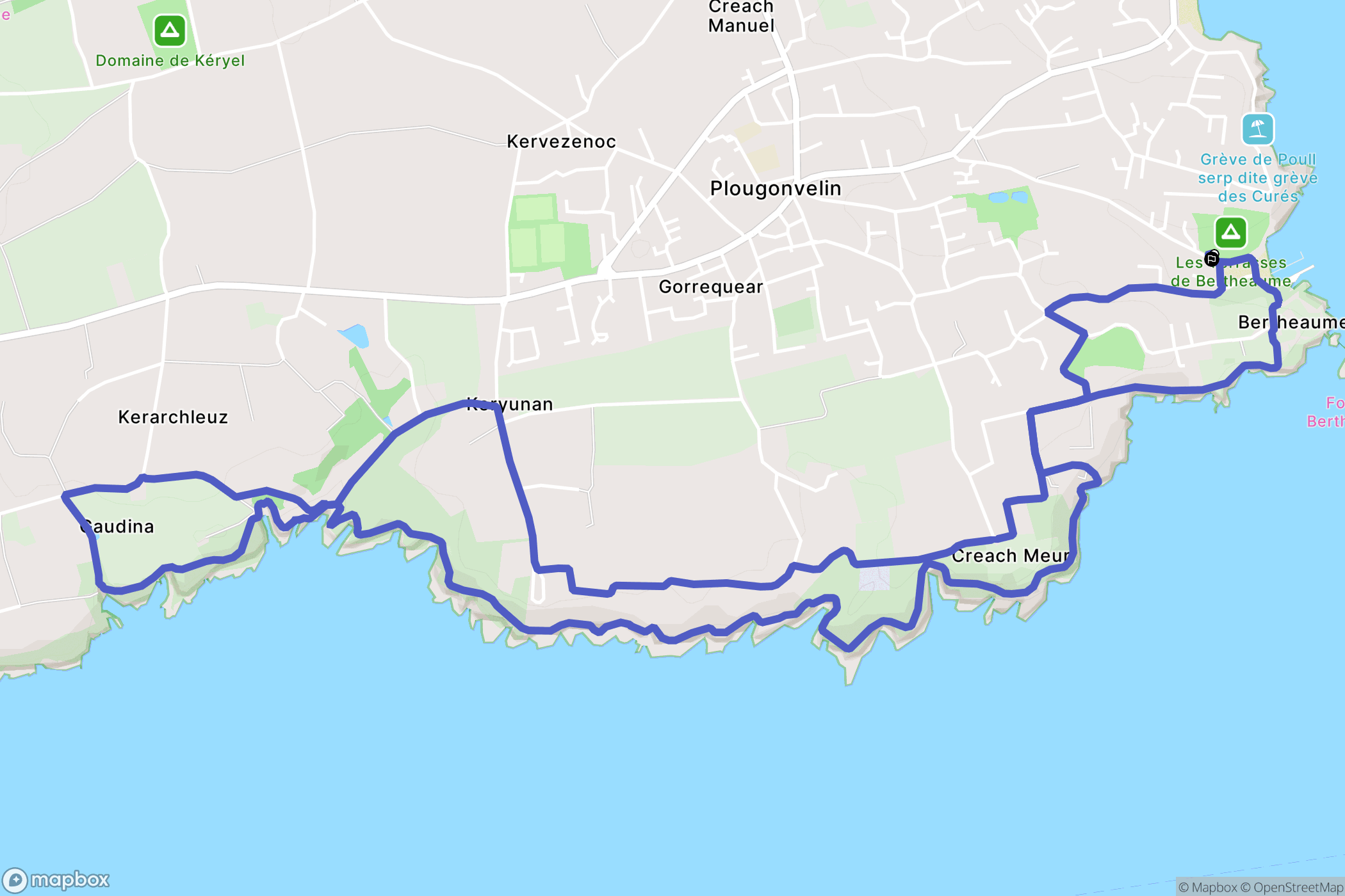 Plougonvelin : carte du parcours de randonnée - France