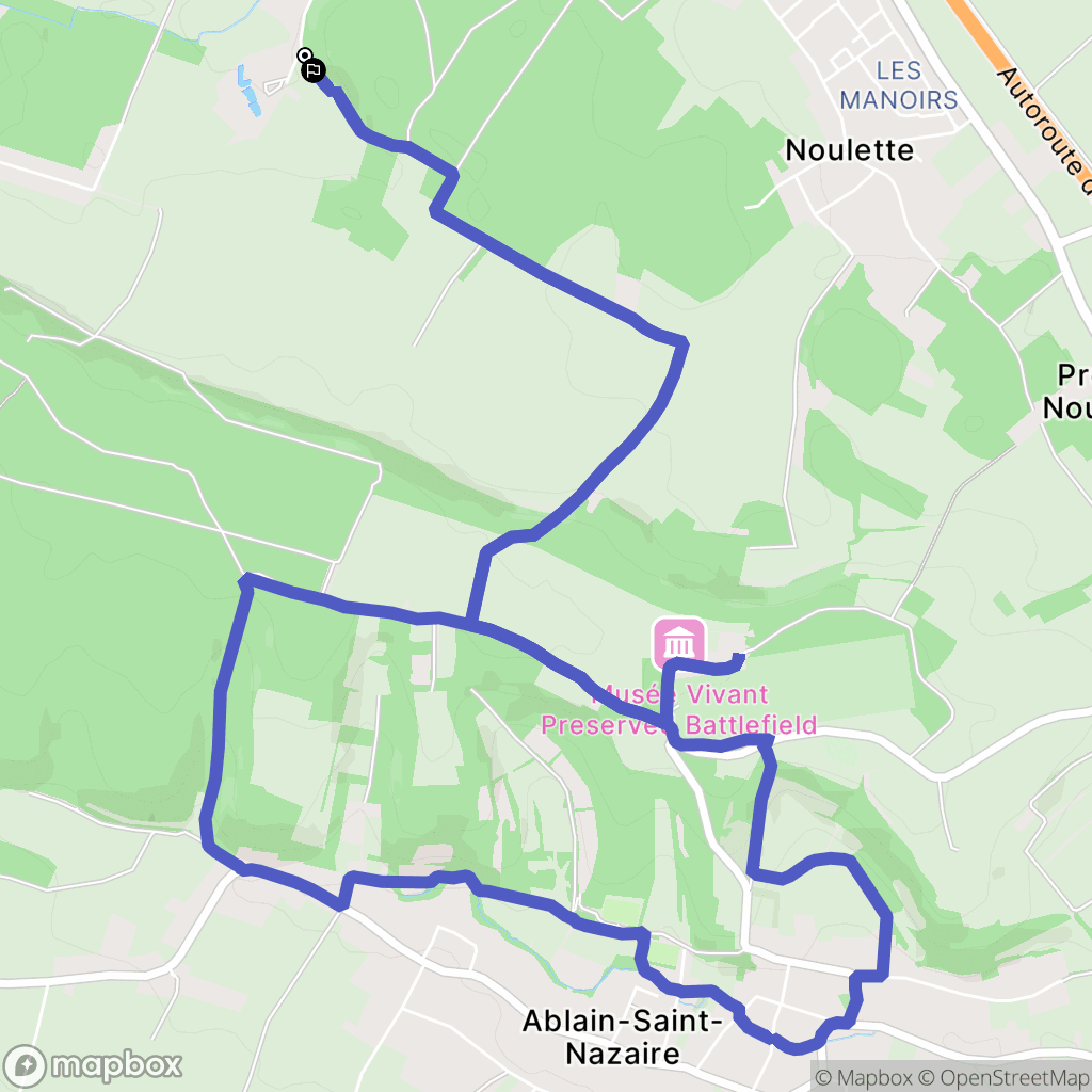 Aix-Noulette : carte du parcours de randonnée - France