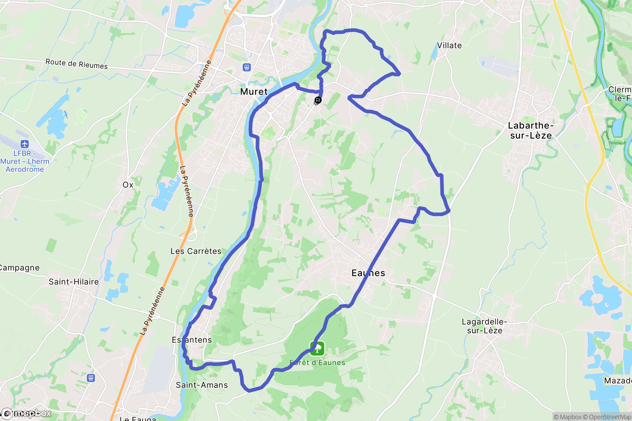 Muret : carte du parcours de randonnée - France