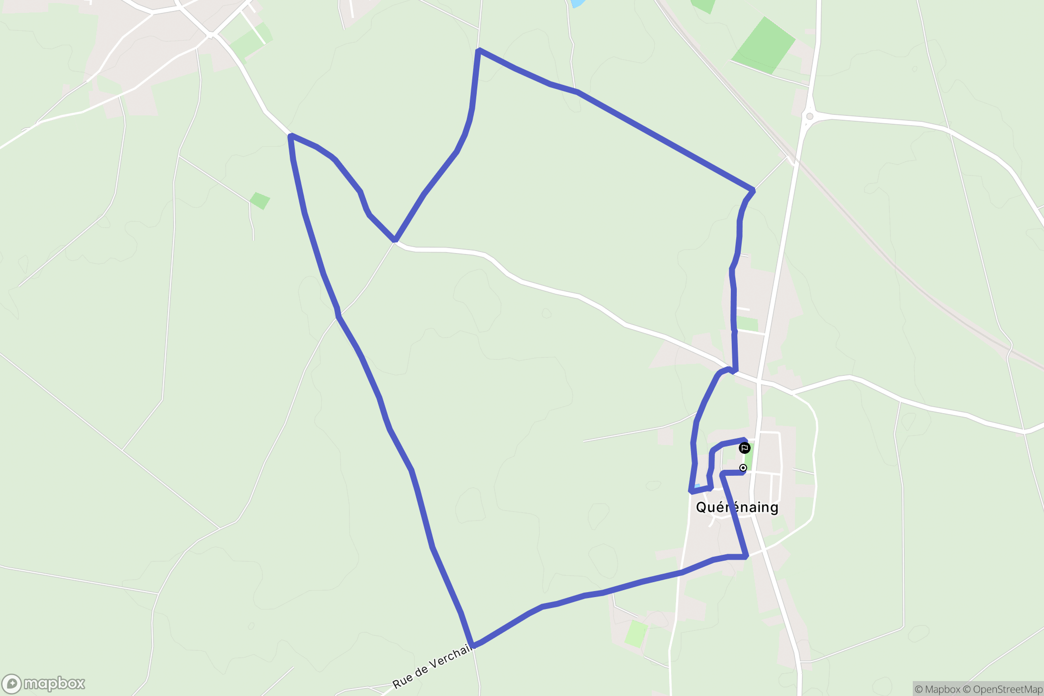 Quérénaing : carte du parcours de randonnée - France