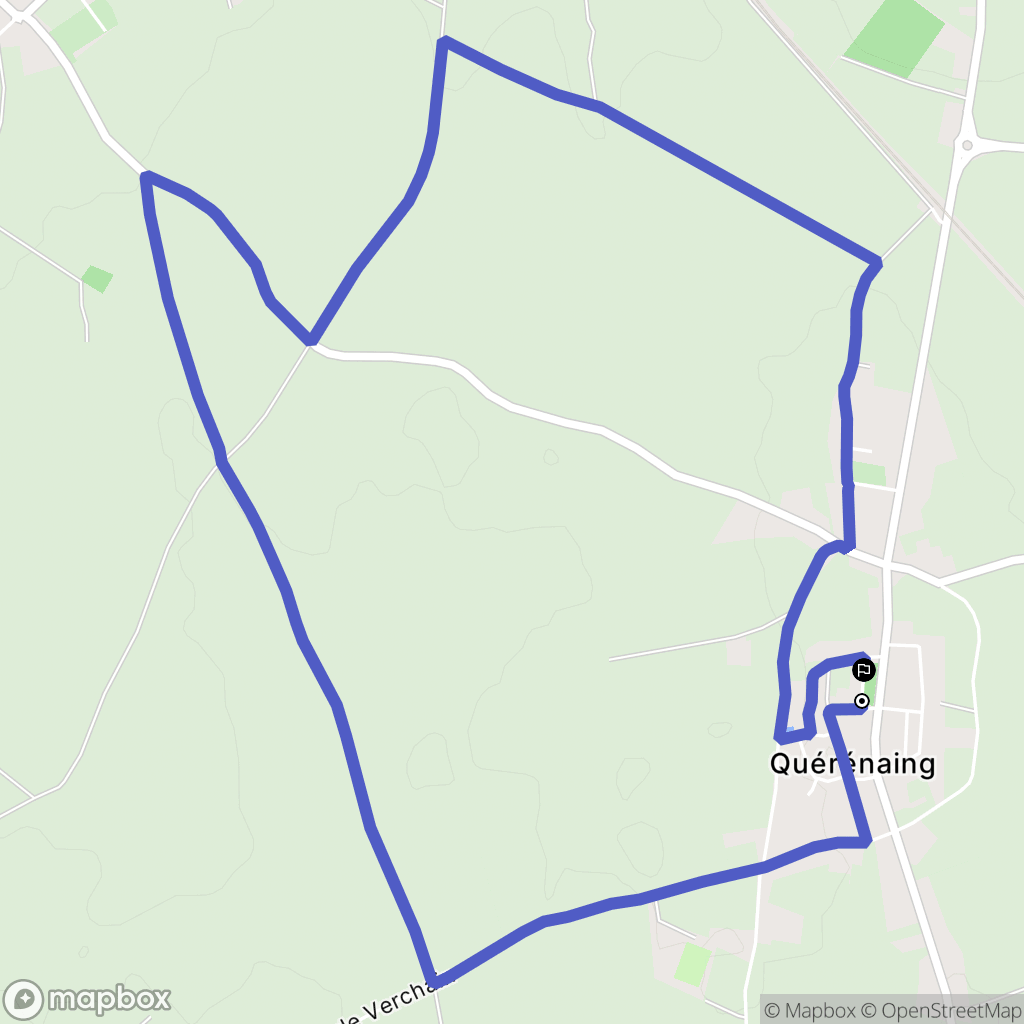 Quérénaing : carte du parcours de randonnée - France