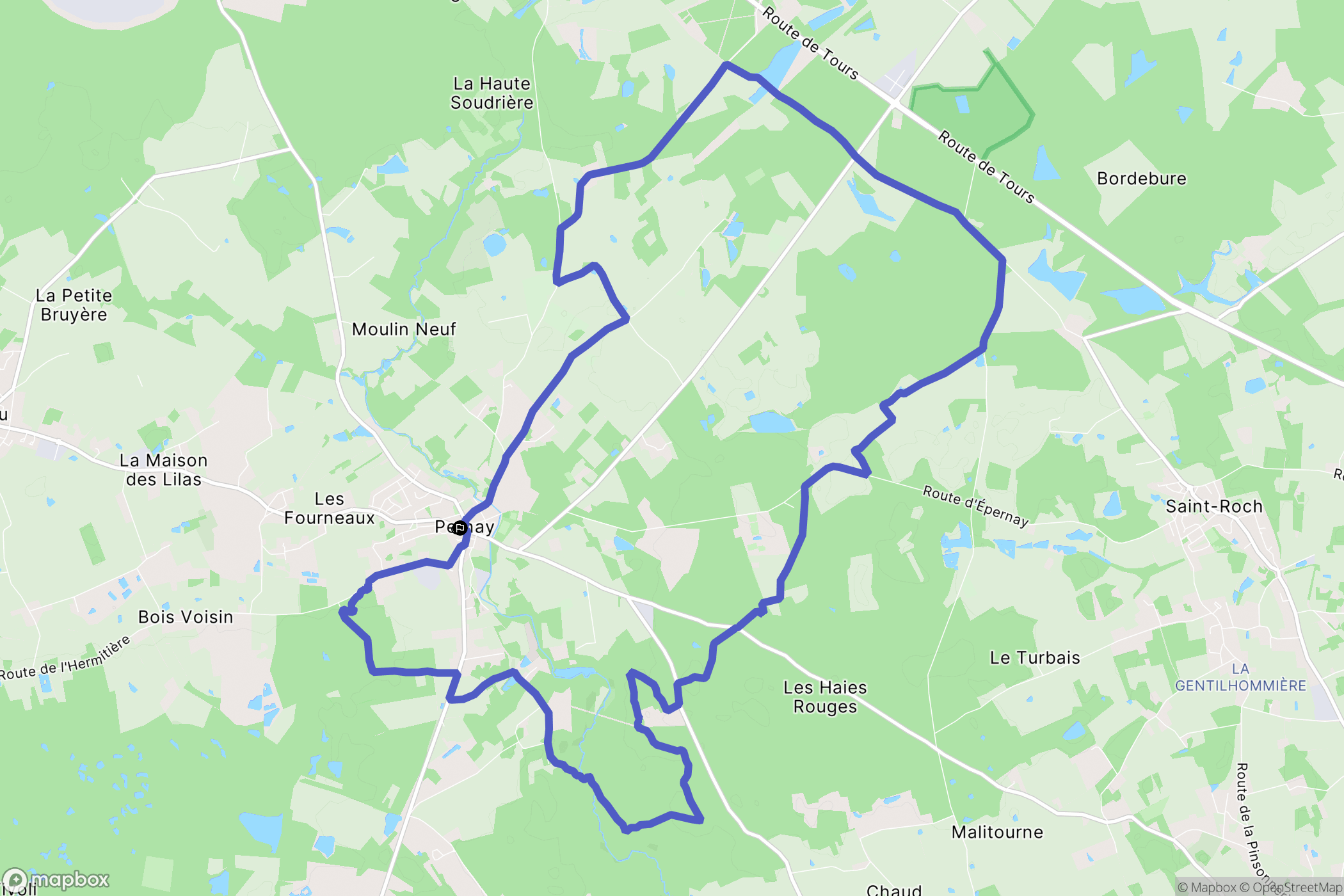 Pernay : carte du parcours de randonnée - France